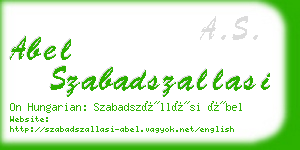 abel szabadszallasi business card